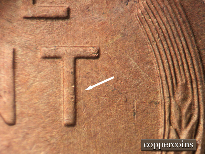 Die-stage B marker on 1946S•1MM•051 (1946 Repunched Mint Mark).