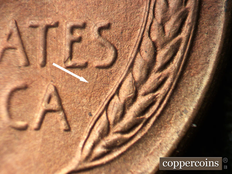 Die-stage B marker on 1946S•1MM•051 (1946 Repunched Mint Mark).