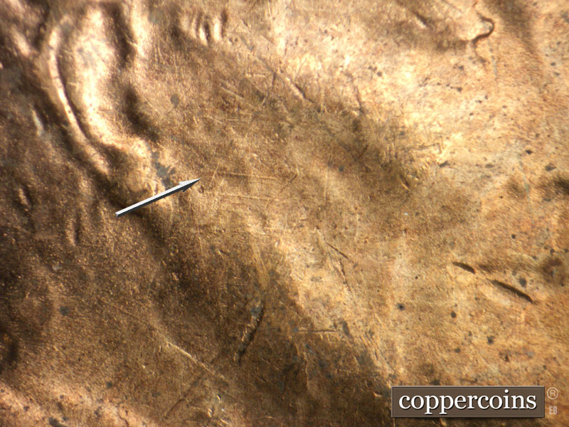 Die-stage B marker on 1946S•1MM•054 (1946 Repunched Mint Mark).