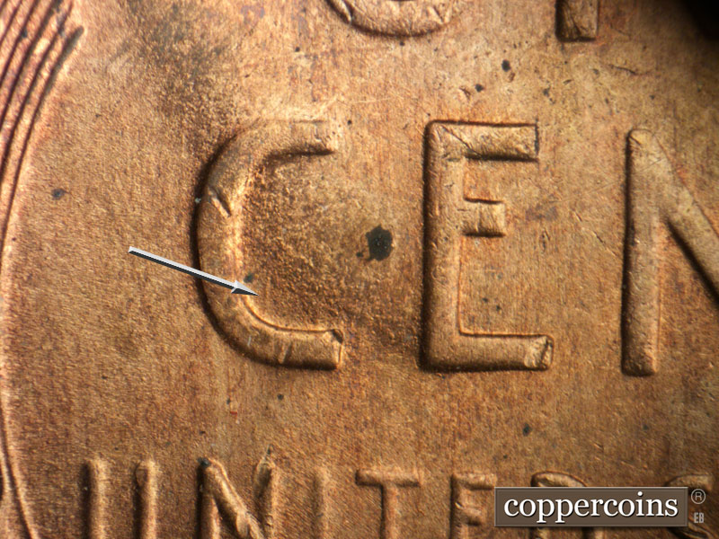 Die-stage C marker on 1946S•1MM•055 (1946 Repunched Mint Mark).