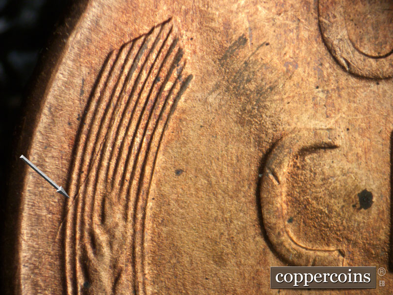 Die-stage C marker on 1946S•1MM•055 (1946 Repunched Mint Mark).