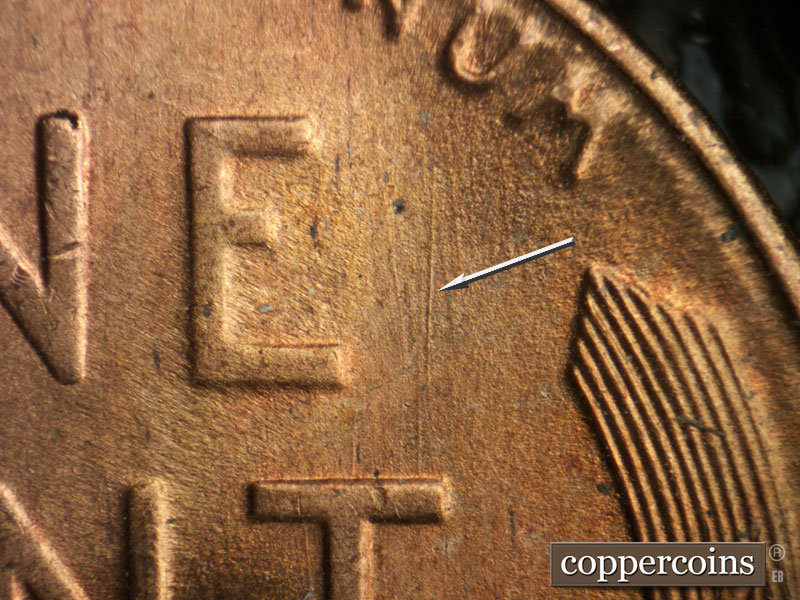 Die-stage C marker on 1946S•1MM•055 (1946 Repunched Mint Mark).
