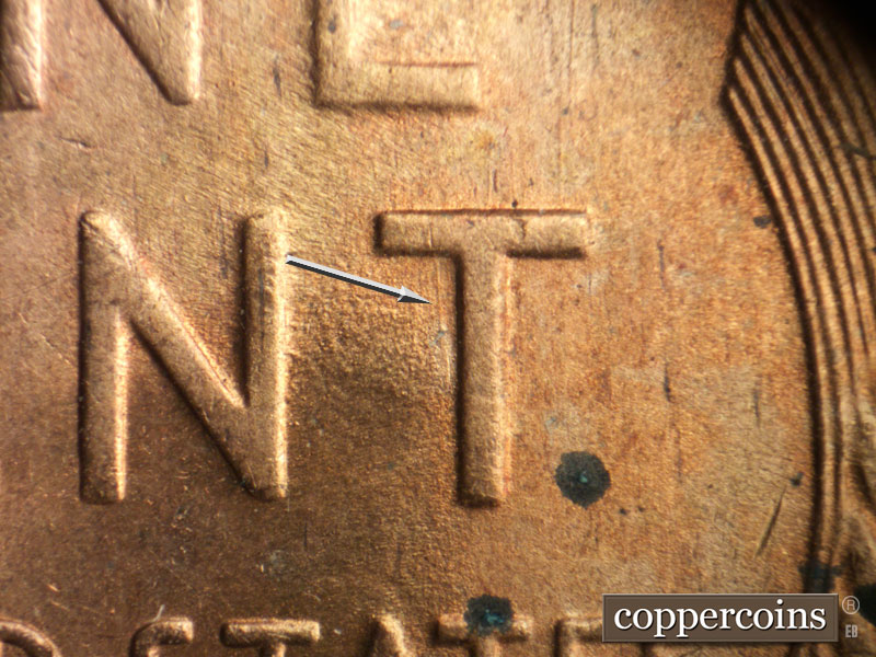 Die-stage C marker on 1946S•1MM•055 (1946 Repunched Mint Mark).