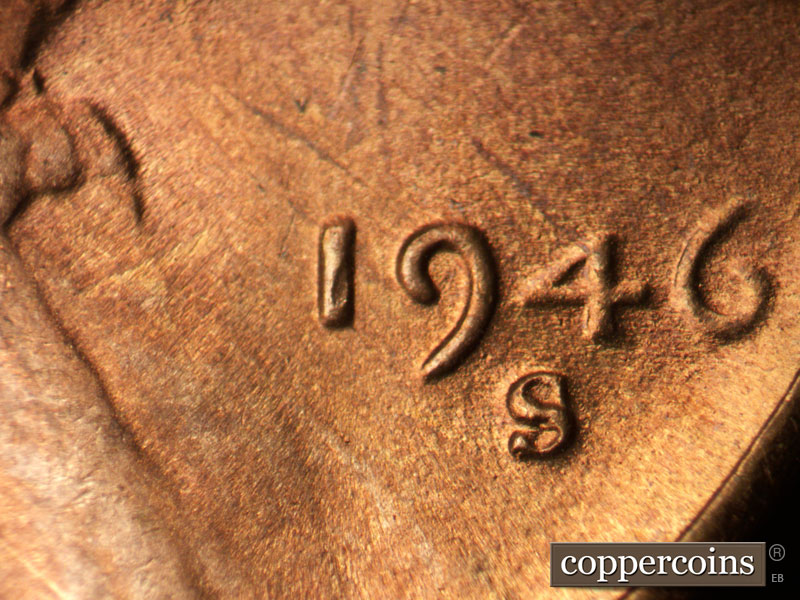 Die-stage C marker on 1946S•1MM•057 (1946 Repunched Mint Mark).