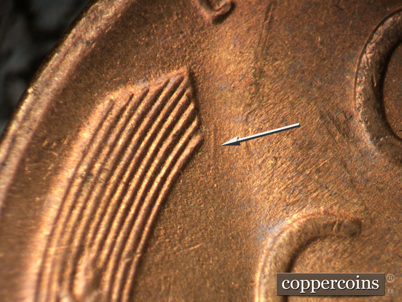 Die-stage C marker on 1946S•1MM•057 (1946 Repunched Mint Mark).