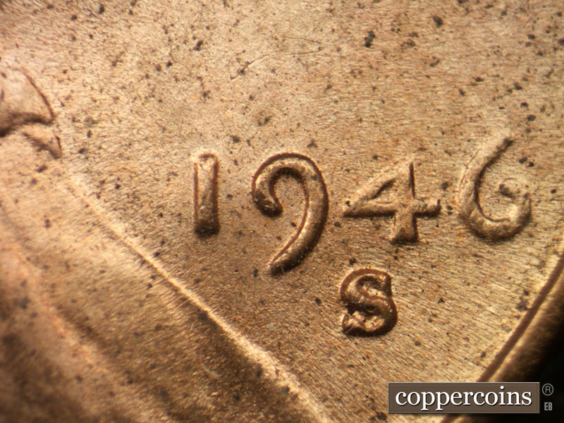 Die-stage B marker on 1946S•1MM•059 (1946 Repunched Mint Mark).