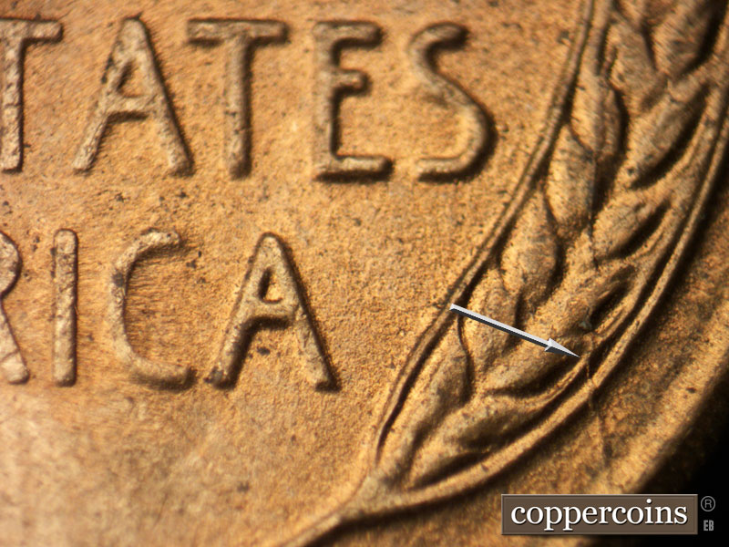 Die-stage B marker on 1946S•1MM•059 (1946 Repunched Mint Mark).