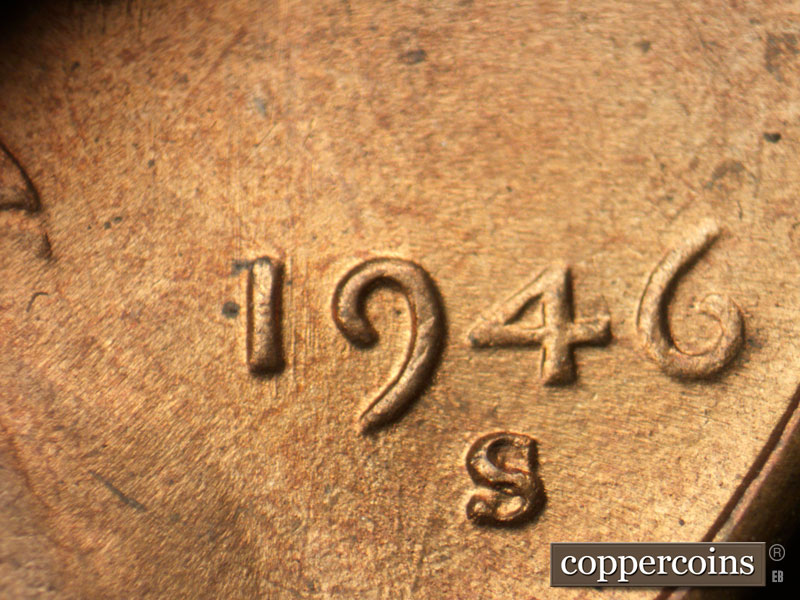 Die-stage B marker on 1946S•1MM•060 (1946 Repunched Mint Mark).