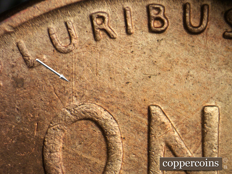Die-stage B marker on 1946S•1MM•061 (1946 Repunched Mint Mark).