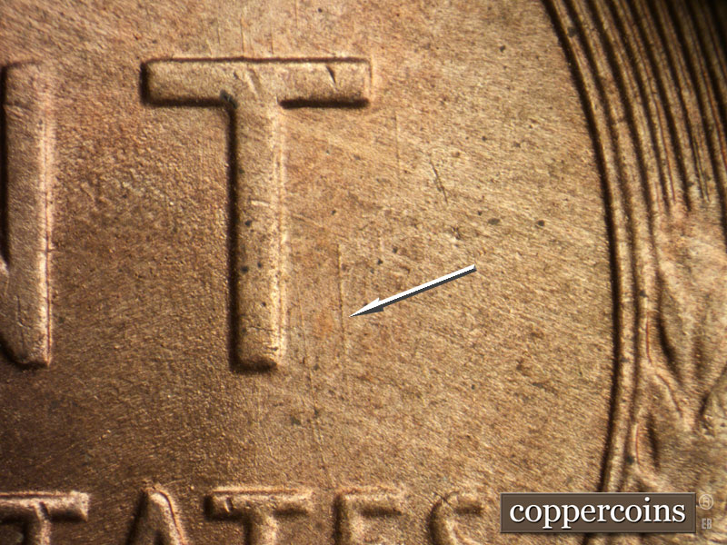 Die-stage B marker on 1946S•1MM•061 (1946 Repunched Mint Mark).