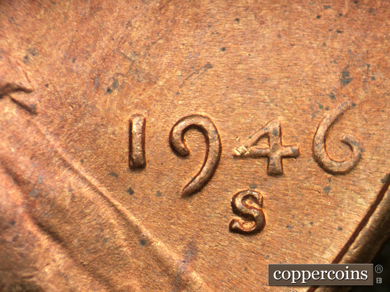 Die-stage B marker on 1946S•1MM•062 (1946 Repunched Mint Mark).