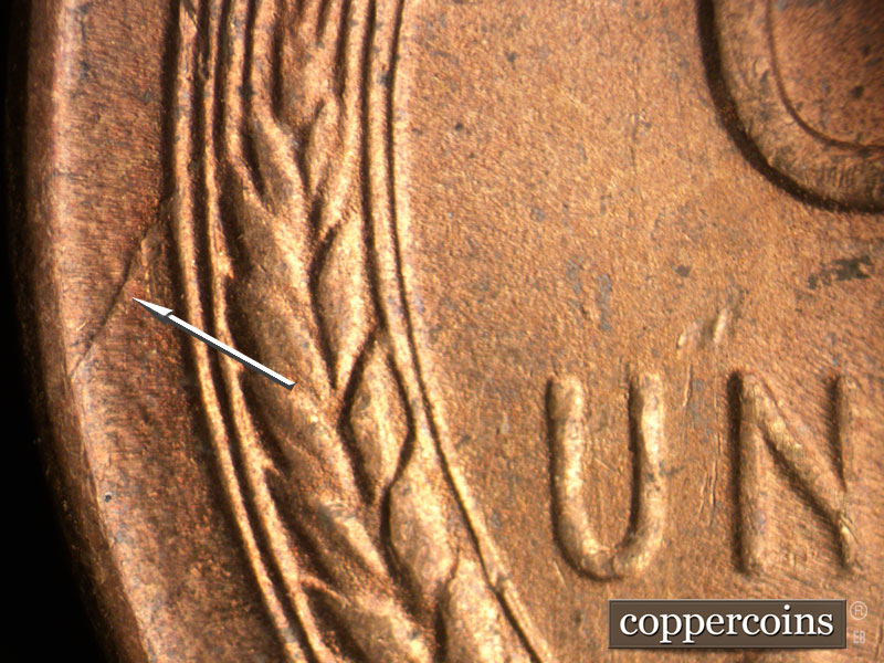 Die-stage B marker on 1946S•1MM•062 (1946 Repunched Mint Mark).
