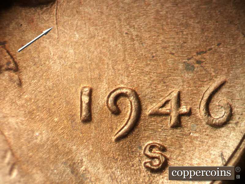 Die-stage C marker on 1946S•1MM•065 (1946 Repunched Mint Mark).
