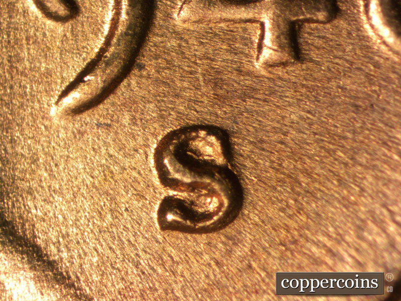 1946 Lincoln cent obverse, CopperCoins die 1946S•1MM•067.
