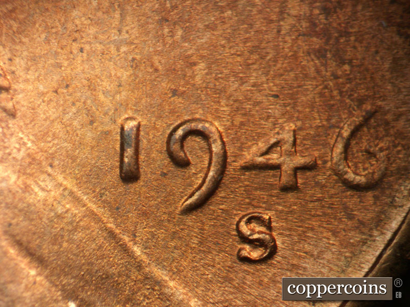 Die-stage B marker on 1946S•1MM•068 (1946 Repunched Mint Mark).