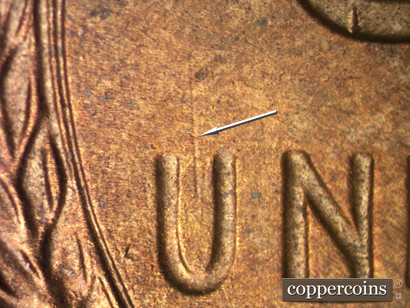 Die-stage B marker on 1946S•1MM•072 (1946 Repunched Mint Mark).