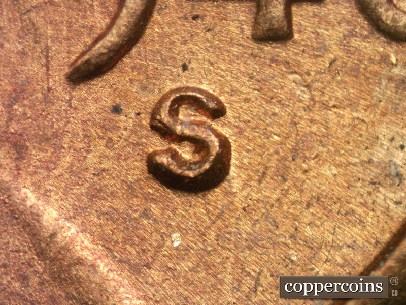 1946 Lincoln cent obverse, CopperCoins die 1946S•1MM•074.