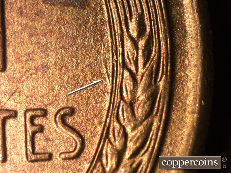 Die-stage B marker on 1946S•1MM•074 (1946 Repunched Mint Mark).