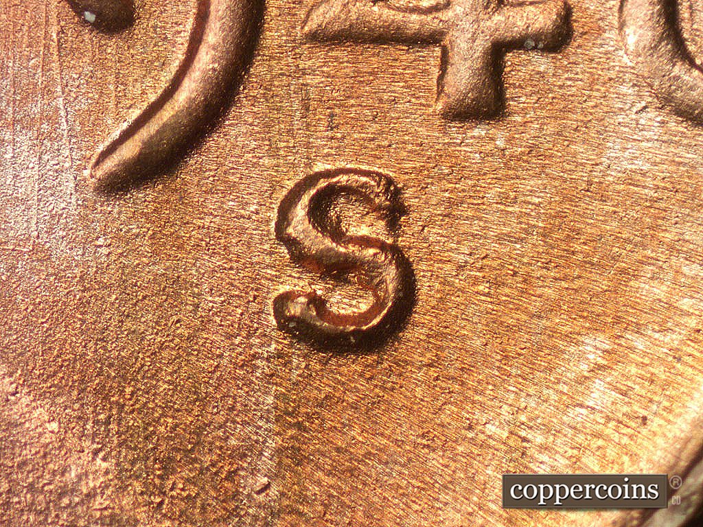 Die-stage B marker on 1946S•1MM•075 showing Closeup of repunched mintmark.