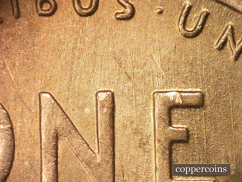 Die-stage B marker on 1946S•1MM•075 showing N/S die scratches on top of reverse.