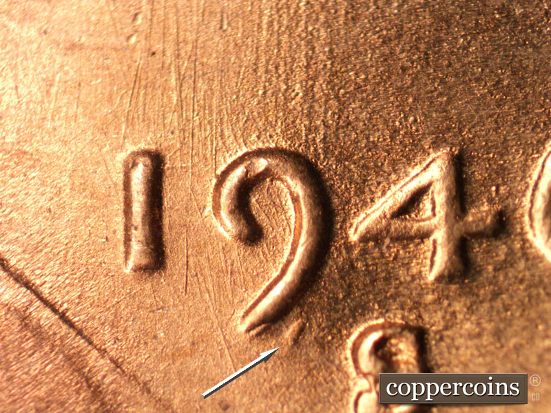 Die-stage B marker on 1946S•1OM•001 (1946 Over Mint Mark).