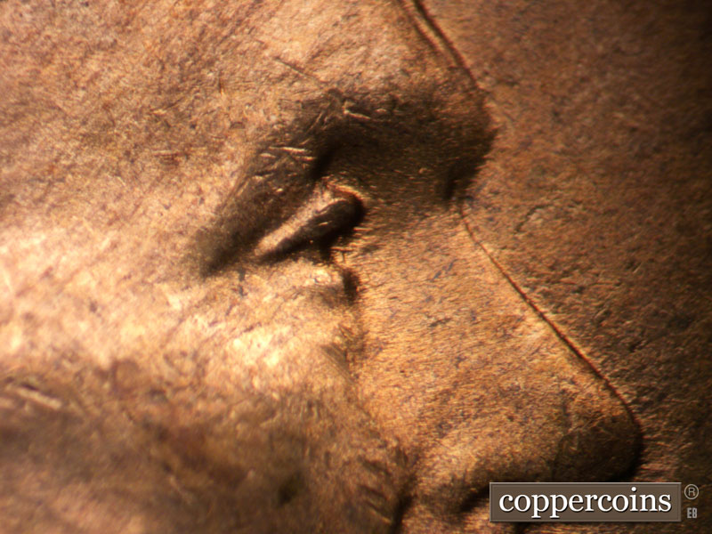 1947 Lincoln cent obverse, CopperCoins die 1947D•1DO•002.