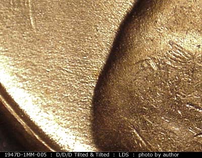 Die-stage C marker on 1947D•1MM•005 (1947 Repunched Mint Mark).