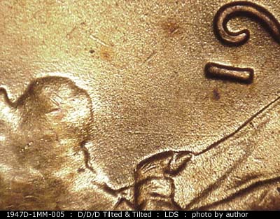 Die-stage C marker on 1947D•1MM•005 (1947 Repunched Mint Mark).
