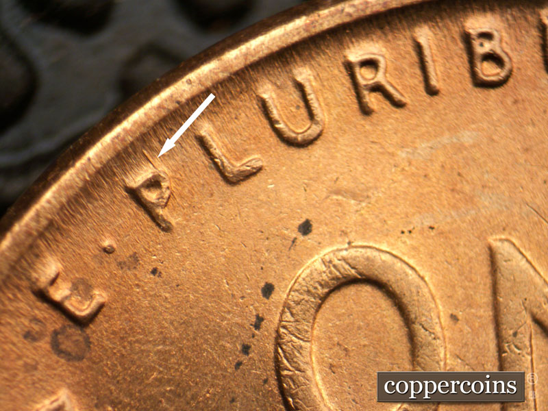 Die-stage B marker on 1947D•1MM•009 (1947 Repunched Mint Mark).