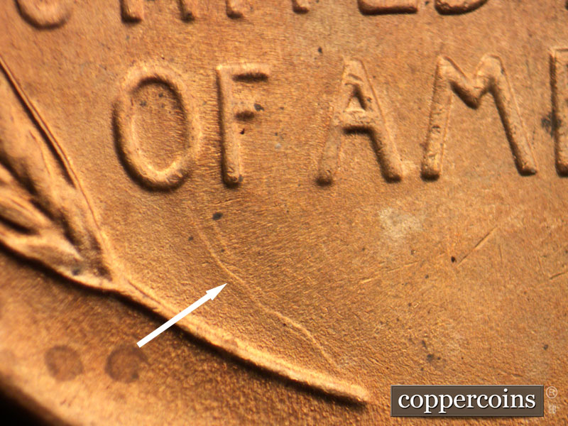 Die-stage B marker on 1947D•1MM•009 (1947 Repunched Mint Mark).