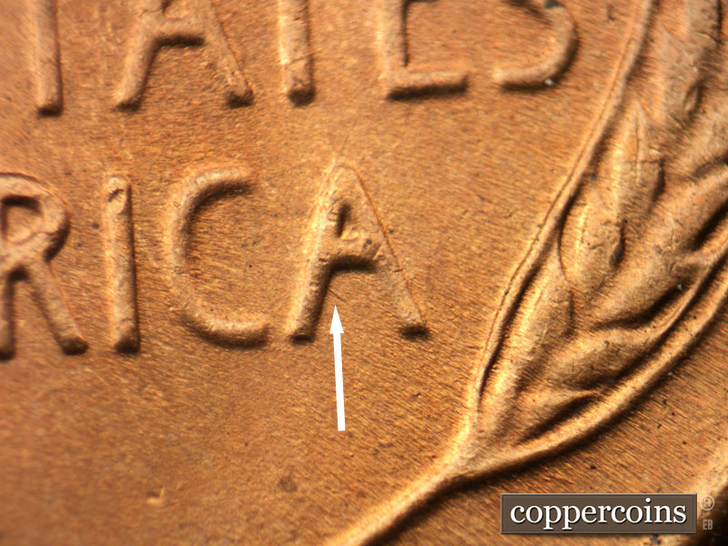 Die-stage B marker on 1947D•1MM•009 (1947 Repunched Mint Mark).