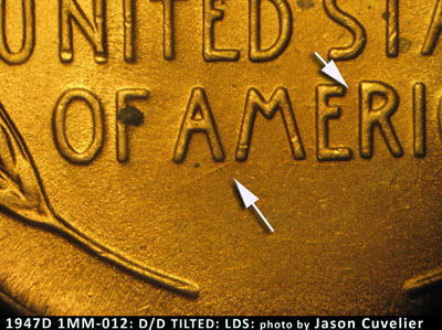 Die-stage C marker on 1947D•1MM•012 (1947 Repunched Mint Mark).