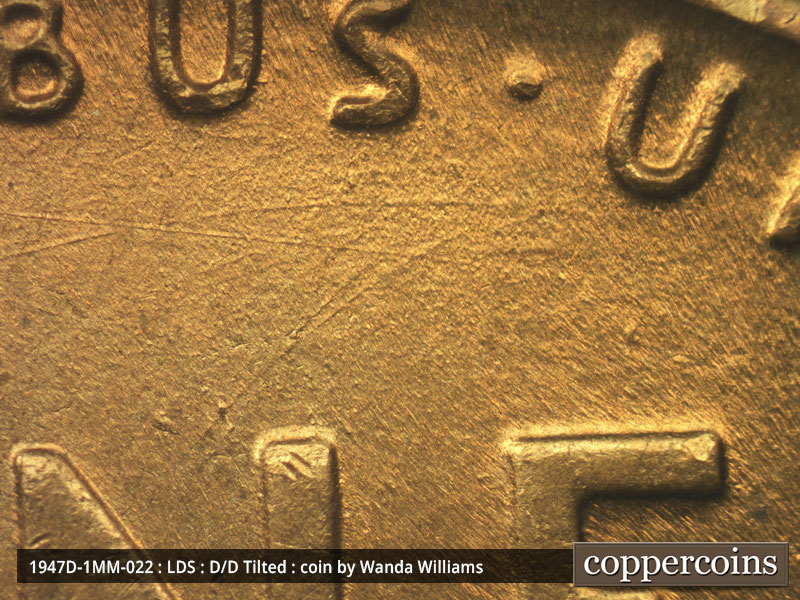 Die-stage C marker on 1947D•1MM•022 (1947 Repunched Mint Mark).
