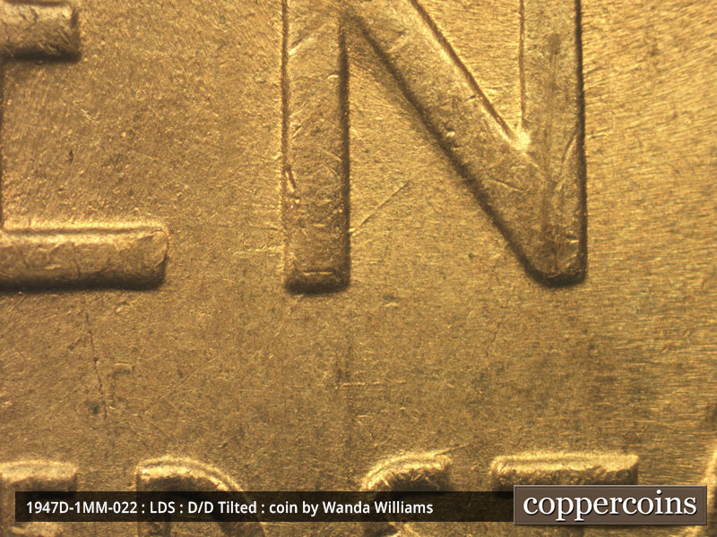 Die-stage C marker on 1947D•1MM•022 (1947 Repunched Mint Mark).