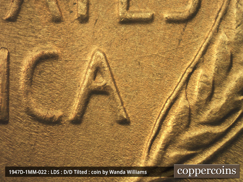 Die-stage C marker on 1947D•1MM•022 (1947 Repunched Mint Mark).