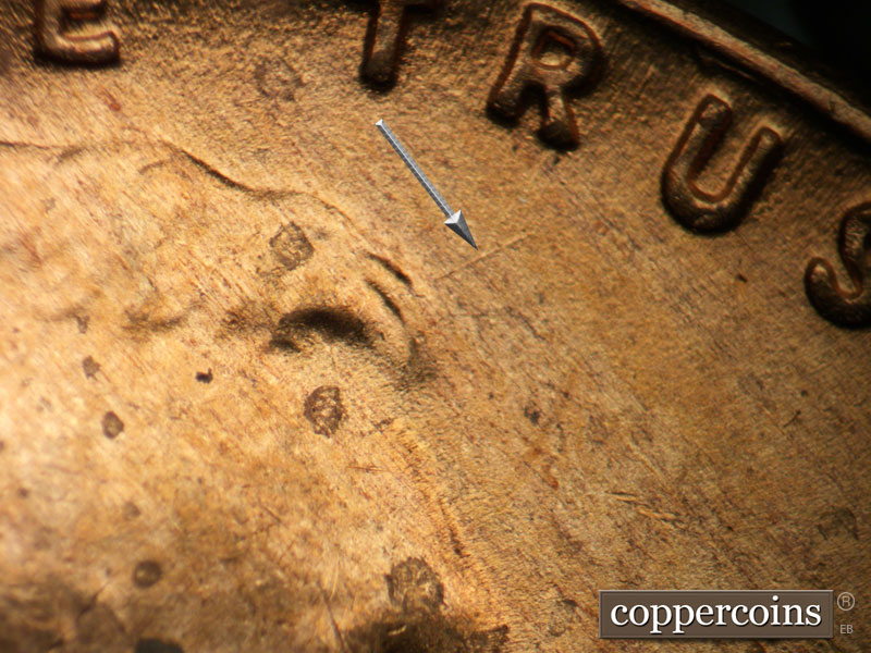 Die-stage B marker on 1947D•1MM•023 (1947 Repunched Mint Mark).