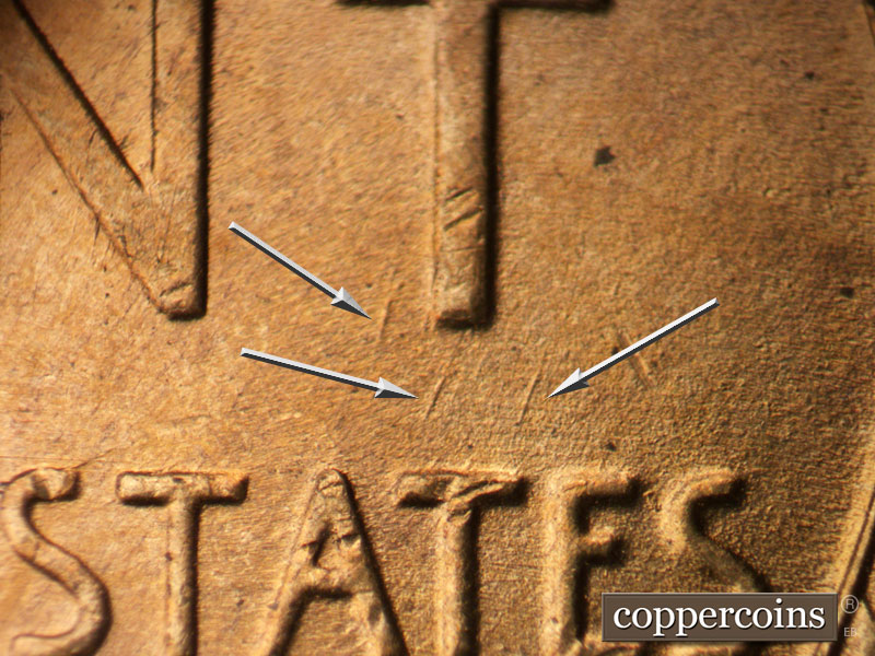 Die-stage B marker on 1947D•1MM•023 (1947 Repunched Mint Mark).