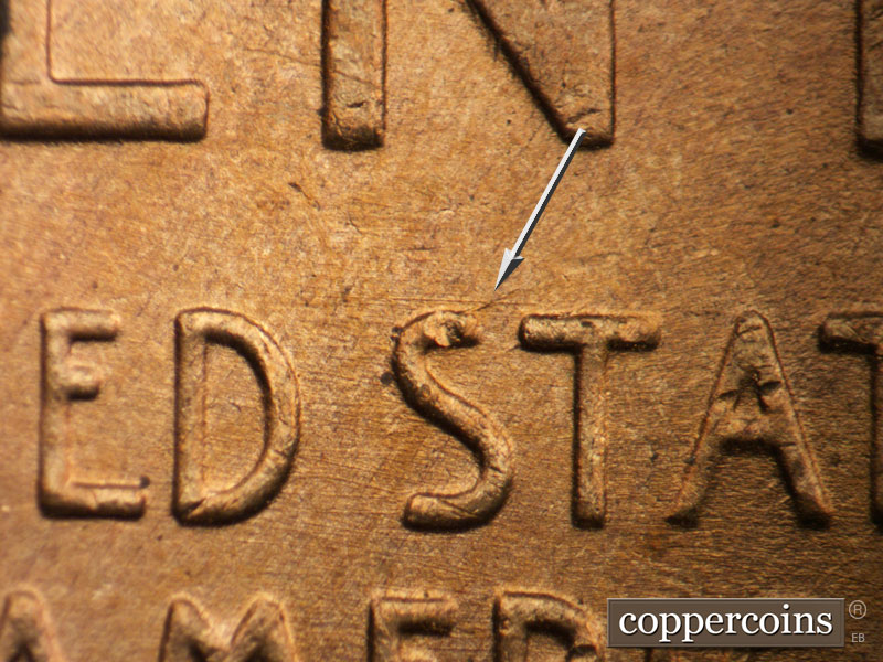 Die-stage B marker on 1947D•1MM•023 (1947 Repunched Mint Mark).