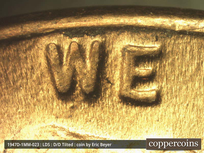 Die-stage C marker on 1947D•1MM•023 (1947 Repunched Mint Mark).