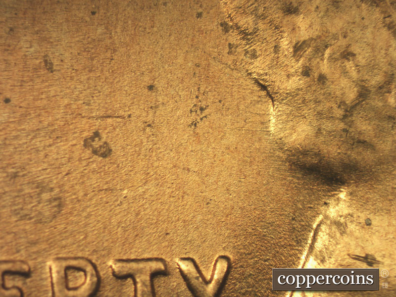Die-stage B marker on 1947D•1MM•024 (1947 Repunched Mint Mark).