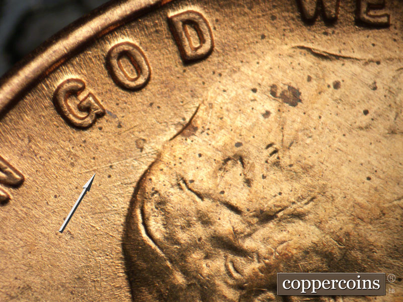 Die-stage B marker on 1947D•1MM•030 (1947 Repunched Mint Mark).