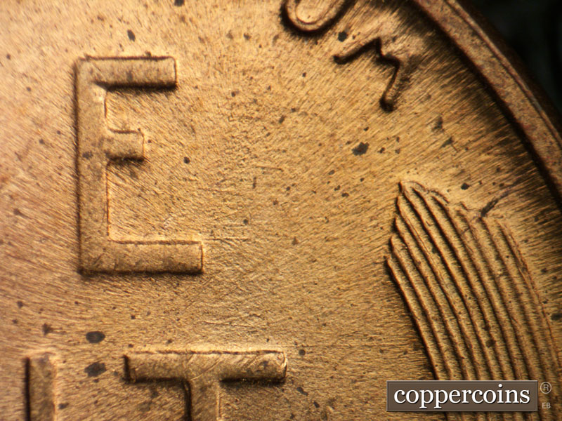 Die-stage B marker on 1947D•1MM•031 (1947 Repunched Mint Mark).