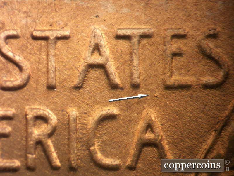 Die-stage B marker on 1947D•1MM•033 (1947 Repunched Mint Mark).
