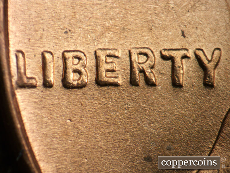 Die-stage B marker on 1947P•1DO•001 (1947 Doubled Die Obverse).