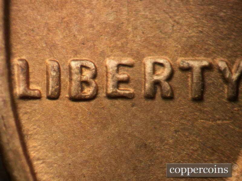 1947 Lincoln cent obverse, CopperCoins die 1947S•1DO•002.