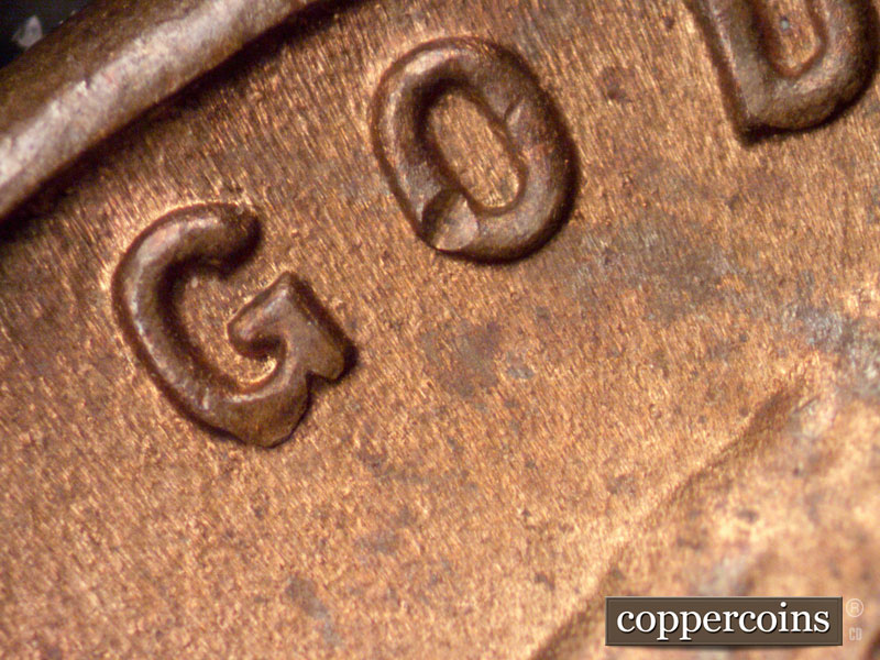 Die-stage C marker on 1947S•1DO•003 (1947 Doubled Die Obverse).