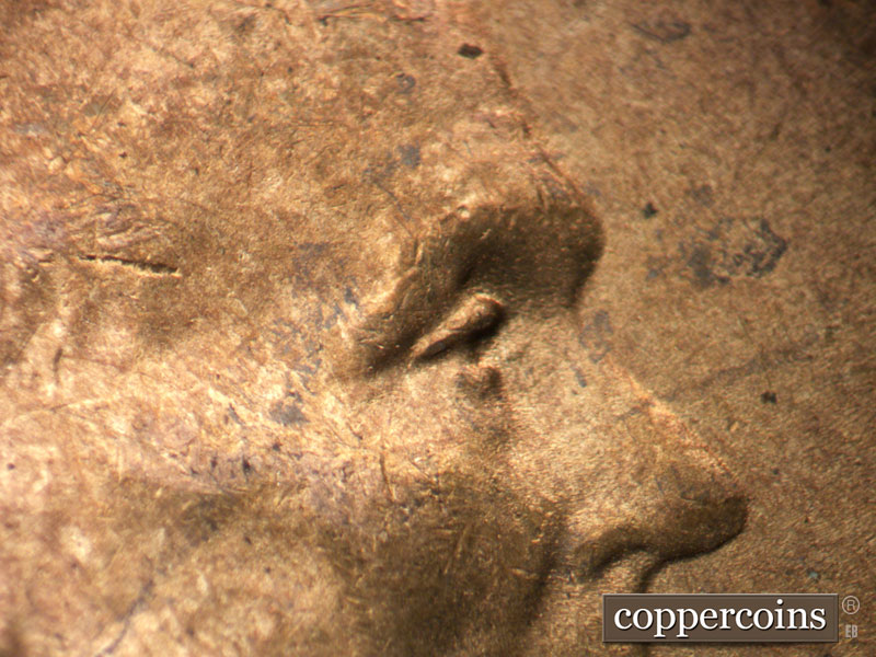 Die-stage C marker on 1947S•1DO•004 (1947 Doubled Die Obverse).