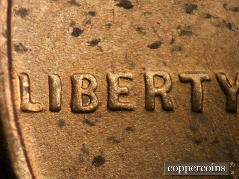 1947 Lincoln cent obverse, CopperCoins die 1947S•1DO•005.