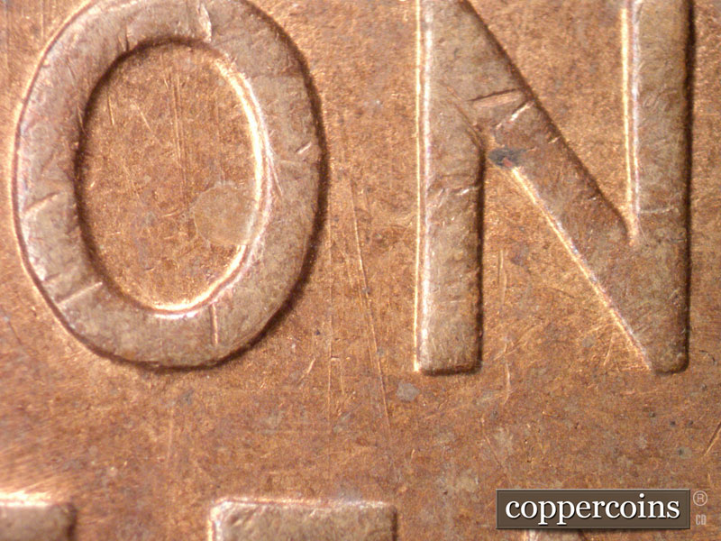 Die-stage B marker on 1947S•1MM•003 (1947 Repunched Mint Mark).