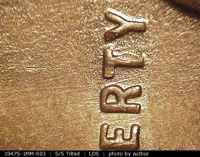 Die-stage C marker on 1947S•1MM•003 (1947 Repunched Mint Mark).